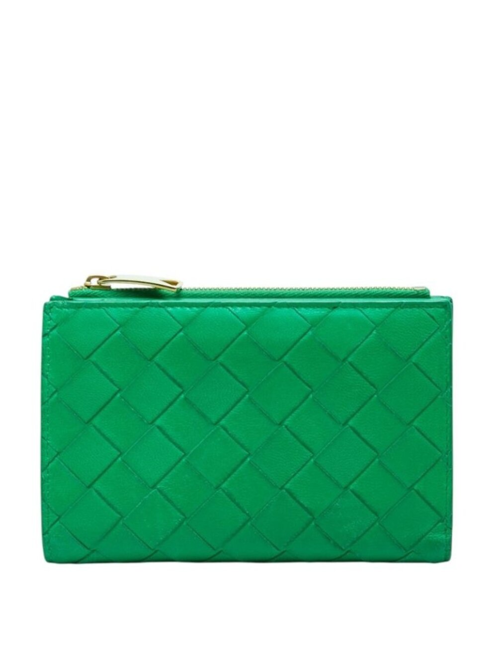Bottega Veneta Intrecciato Bifold Wallet Paraquito Green Leather